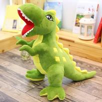 Nauji dinozaurų pliušiniai žaislai animaciniai filmukai tiranozaurai, mielos kimštos žaislinės lėlės vaikams, vaikams berniukams, kalėdinė dovana žalia