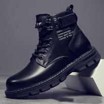 Rudeniniai žieminiai vyriški batai Vidutinio aukščio Martin Boots Kasdieniai vyriški odiniai batai su tankinimu 44 black