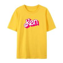 Men Summer Fashion Cotton T-Shirt Pink Ken Letter Print Tops Tees Unisex Casual O-Neck Clothing Short Sleeve Harajuku Streetwear 4XL