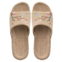 Vasaros moteriškos paplūdimio šlepetės Patogūs lininiai Flip Flop Moteriški Neslystantys Kanapių Šlepetės Moteriški Namai Laisvalaikiai Batai Sandalai 35-36 mėlyna