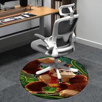 Donkey Kong Round Chair Mat - DK Home Decor Rug for Office, Living Room 80cm