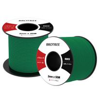 Brotree Paracord 2mm Reflective 50m Thin Cord Tent Rope Guyline 90kg Load Capacity DIY Braiding Camping Survival Outdoor Use Kelly Green 3-Core -