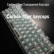 Carbon Fiber Transparent Side-Engraved Keycaps, 119 Keys, Compatible with WOOTING Little Bee Magnetic Switch Mechanical Keyboards.