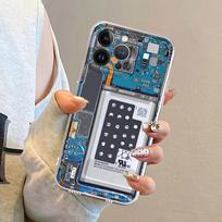 Case for iPhone 12 Mini 13 12 11 Pro MAX 16e 7 8 XR 16 15 14 Plus Soft Phone Cover Motherboard Circuit Board iPhone 12 mini