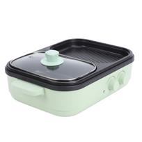 Hot Pot Electric with Grill Non Stick 2 in 1 Electric Pot and Griddle with Independent Dual Temperature Control for L
