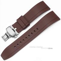 Waterproof Rubber Watch Band for Seiko TPU Strap for Rolex Quick Release Silicone Butterfly Clasp Diving Bracelet 20mm 22mm 24mm 20mm&steel color buckle ruda