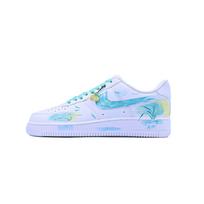 Nike Air Force 1 Orchid Grass Slip Resistant Abrasion Resistant Low top Skateboard Shoes Unisex Teal CW2288-111(Team779- ) 37.5