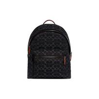Coach Teri 30 Classic Monogram Zip Closure Fabric And Leather Backpack Large Men backpack Black CG021-DRJ Basic Set (Bag+Dust Bag)