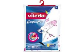 Vileda Comfort Plus Ironing Board Cover, Cotton, Foam, Polyester, Polyurethane, Pink, White