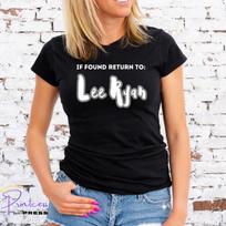 IF FOUND RETURN TO LEE RYAN, T-Shirt, BLUE, TOUR, Unisex or Ladies Fit M