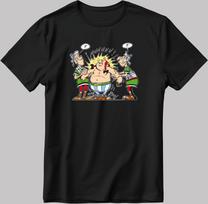 Asterix and Obelix, Famous Characters Figure, Short Sleeve White-Black Men's / Women's T-Shirt L337 XL