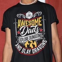 Awesome Dads Explore Dungeons Tshirt - Dungeon and Dragons Shirt,DnD Shirt,Board Game Tees 2XL