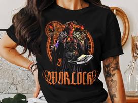 Tiefling Warlock T-Shirt, Tabletop RPG Gamer Shirt, Dungeons Inspired Shirt, Roleplaying Game Tee, Fantasy Gaming Apparel, Wizard Magic Tee XL