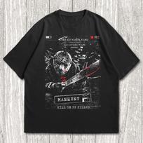 ManhunT-Shirt, Retro Video Game Graphic Tee, Horror Gaming T-Shirt, Vintage Gamer Gift, Manhunt Games Apparel, Y2K Survival Horror Tee L