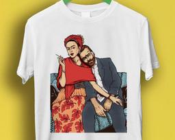 Frida Kahlo and Vincent Van Gogh Meme Gift Funny Tee Style Unisex Gamer Cult Music T Shirt P2405 M