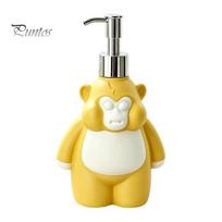 Orangutan Design Liquid Soap Bottle 250ml Hand Sanitizer Dispensing Bottle, Large Capacity for Shower Gel Smooth Flow geltona