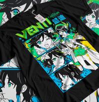 Unisex Genshin Impact Venti, Raiden Shogun Gaming T shirt, Anime Waifu Shirt 2XL