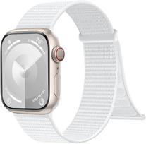 Double-Section Nylon Loop Band for Apple Watch Series 9/10/11 38/40/41mm (Naked) balta