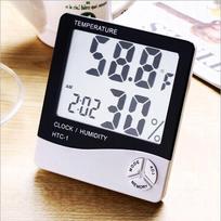 Hygrometer Thermometer Temperature Humidity Meter Alarm Clock Calendar Tester with LCD Screen for Eyelash Extensions (Black,Mix&box) juoda