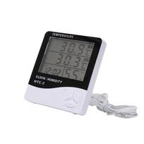 WANBANG -2 Digital Thermometer & Hygrometer LCD Display Temperature Range -50~400 Humidity Measurement Clock Function (White,±2℃) balta