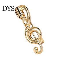 Clip for Lavalier Brooch Women Pin, Microphone Shape, Strong Buckle Design, Durable Sturdy Clamp Alloy Electroplated Anti-Fade Lapel Brooch, auksinė