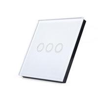 EU TUYA WiFi Smart Touch Switch 1/2/3/4 Gang 100-240V Smart Life Wall Button Smart Light Switches for Home Eu Standard&86*86*35 mm (1 gang) balta