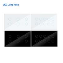 LangYeao Smart WiFi Touch Switch 4/5/6/8/10 Gang for Tuya EU 600W/Gang Power Works with Google Assistant & Alexa Touch Panel EU/UK Standard&4gang juoda