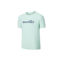 Saucony T Shirts Men's Matcha Green Crew Neck Moderate Straight Fit SC2239071-2 S