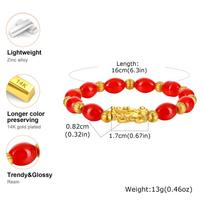 Fengshui Porsperity Jade Bracelet Lucky Charm Feng Shui Wealth Bracelet Gift for Women with Gold Plated Pi Xiu Attract Wealth