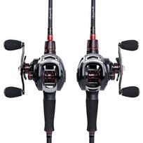 „Baitcasting“ ritės Magnetinis dvigubas stabdžių masalas „Baitcaster Ree“ kairiosios dešinės ešerių žvejybos ritės Left Hand