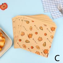 50Pcs Cute Cartoon Square Wax Paper Sandwiches Burgers Fries Fried Wrappers Bags Waxed Paper Baking Paper Food Packing Pouches C