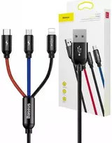 Baseus USB3w1 USB-C / Lightning / Micro 3.5A 1.2m Cable / black