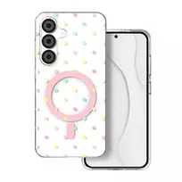 TFO Bubble Dots Mag phone case with MagSafe support for Samsung Galaxy S24 (S921) | S25 (S931) white