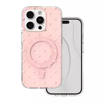 TFO Bubble Dots Mag phone case with MagSafe support for iPhone 15 Pro, pink