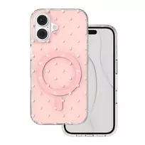 TFO Bubble Dots Mag phone case with MagSafe support for iPhone 16, pink
