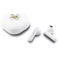 GUESS TWS 4G white headphones with metal logo
