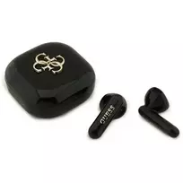 GUESS TWS 4G Headphones with Metal Logo, black