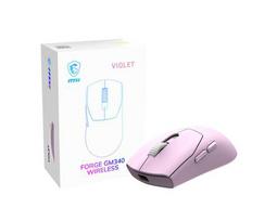 MSI Forge Gm340 Wireless Violet Gaming Mouse, Ambidextrous, RF Wireless + Bluetooth, Optical 12000 DPI