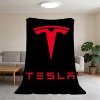 Madingas automobilio T-TeslaS-ES logotipas pledas flanelinis šiltas minkštas metamas pledas kambariui sofai vaikiškos gimtadienio dovanos 30x40in