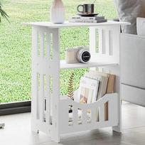 Mažas naktinis staliukas Sofa šoninis staliukas Svetainės spintelė Šoninis galinis kavos arbatos staliukas Naktinis staliukas Sandėliavimo lentyna Miegamojo lovos šonui balta