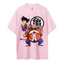 Dragon Ball marškinėliai vyriški, grynos medvilnės, laisvalaikio, su apvalia apykakle, trumpomis rankovėmis, vasariniai, sportiniai, laisvalaikio, trumpomis rankovėmis viršus 4XL red