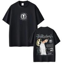 Y2k Vintage Tops Japanese Anime Death Note LLawliet T Shirts Print Cotton Tee Fashion Hip Hop Short Sleeve Streetwear Unisex S
