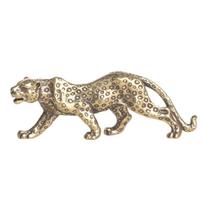 Žalvario solidi vintažinė maža gepardo statulėlė, stalo puošmena, laimingas gyvūnas, leopardo figūrėlės, miniatiūriniai amatai, dekoracija