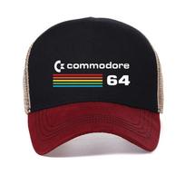 Summer Commodore 64 baseball cap C64 SID Amiga Retro 8-bit Ultra Cool Design Dad hat Outdoor breathable mesh Snapback hats Adjustable raudona