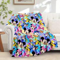 1 Mickey Mouse and Friends Velvet Throw Blanket for Bedding, Sofa Cover, Gift or Home Decor - Soft and warm microfiber blanket with bright c 130x150cm