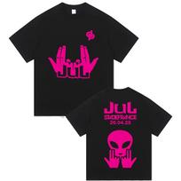 French New Rap Jul Tour Album 2026 TShirts Man Woman Pop Music Fashion Short Sleeve T Shirt Vintage High Quality Cotton Tshirt S įvairiaspalvis