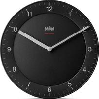 Radijo bangomis valdoma sieninė laikrodžio Braun BC06B-DCF, 20 cm, kvarcinis, juodas