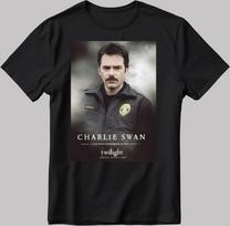 Charlie Swan Poster Figure, Short Sleeve White-Black Men's / Women's T-Shirt KA72 4XL