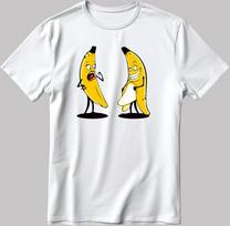 Funny Banana Figure Short Sleeve White-Black Men's / Women's T-Shirt F041 4XL