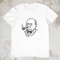 Winston Churchill Smoking Pipe Shirt, Vintage British History T-Shirt, Minimalist Churchill Graphic Tee, Funny Historical Leader Shirt 3XL